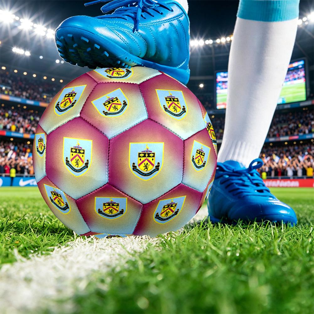 Burnley FootballPrinted Size 5 Soccer Ball, Anti Slip Adult Match Football Souvenir for Football Fans