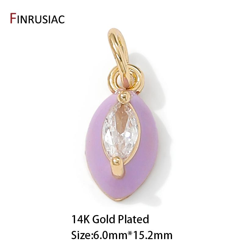 

14K Gold Plated Brass Zircon Oval Shape Charms Pendant For Necklaces Accessories,Charms For Jewelry,DIY Jewelry Making Supplies 2 pieces