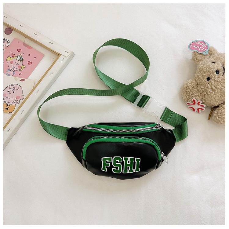 

Childrens Autumn Cute Letter Chest Bag Leisure Outing Shoulder Crossbody Bag чёрный