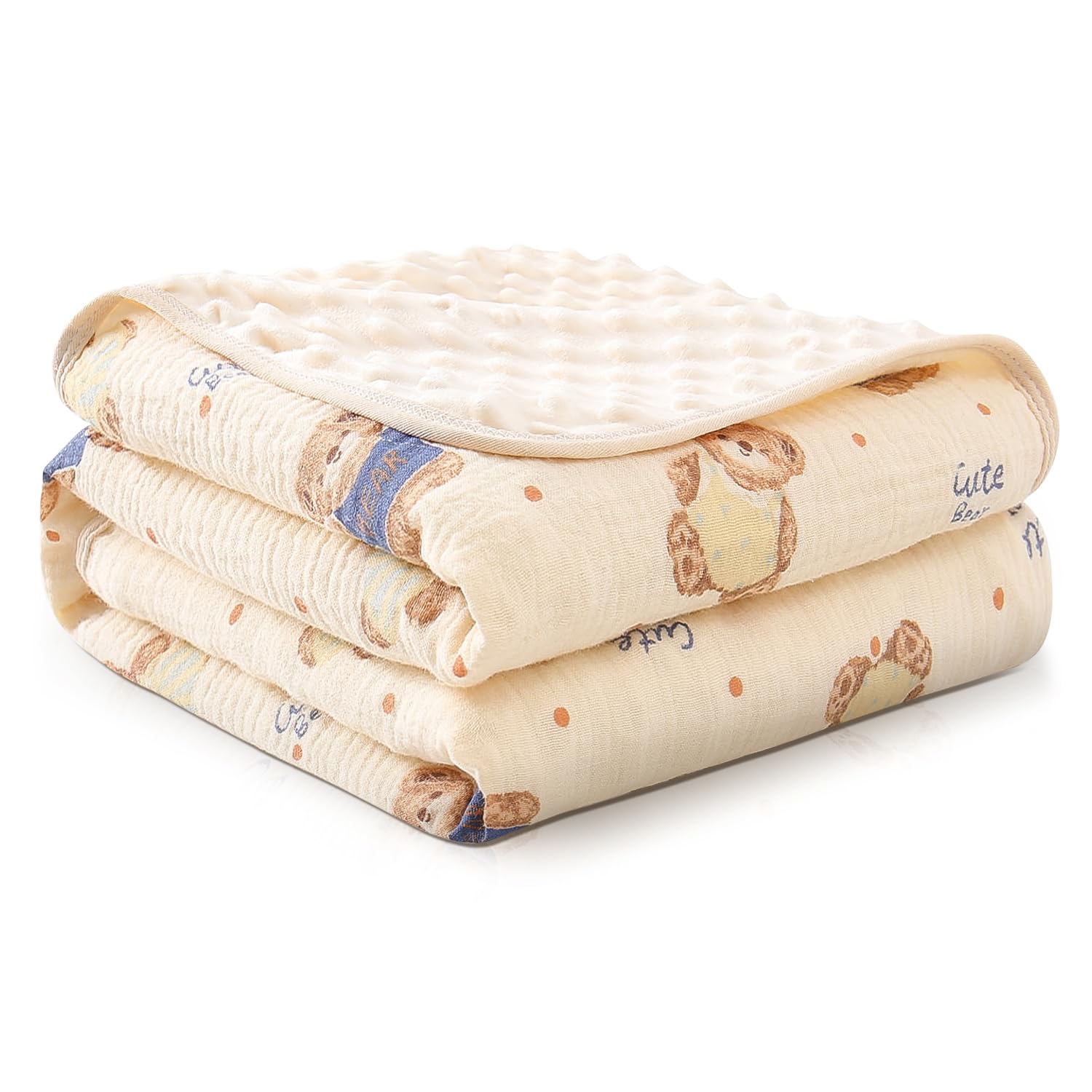 

Марлевое детское одеяло Double Bear 110 см x Детское одеяло для детского душа, машинная стирка, одеяло, марля, дизайн, 100 см, плед, одеяло, подарок, легкое, тонкое,