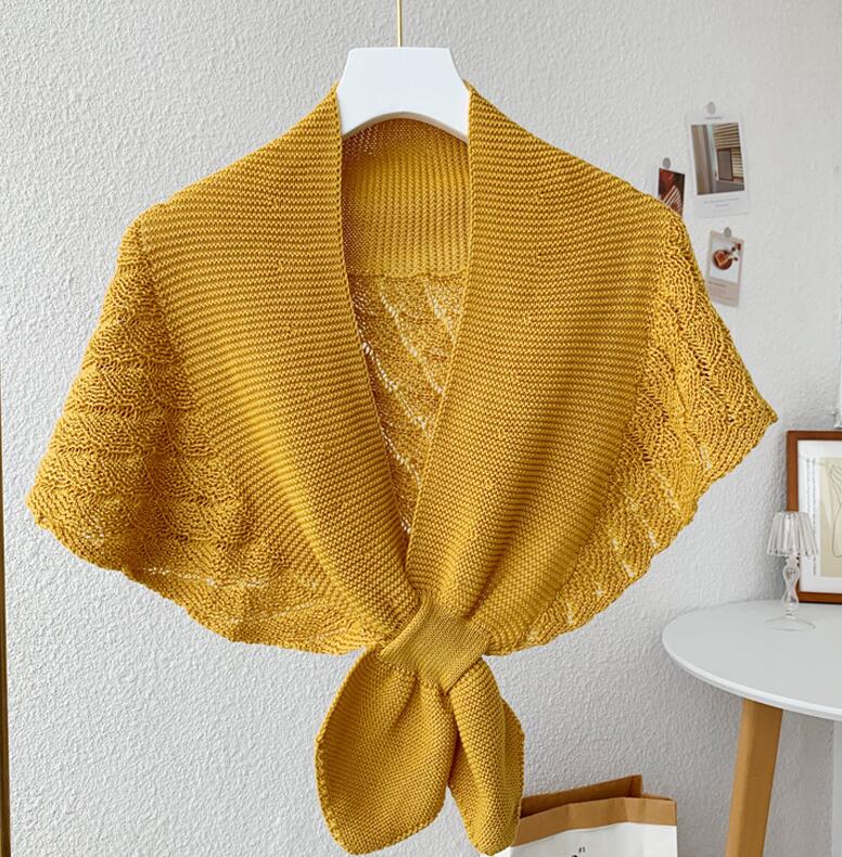 Frauen Schal Mädchen Stricken Häkeln Party Cape Mantel Mode Reise Tippet Shopping Breiten Kragen Spitze Quasten