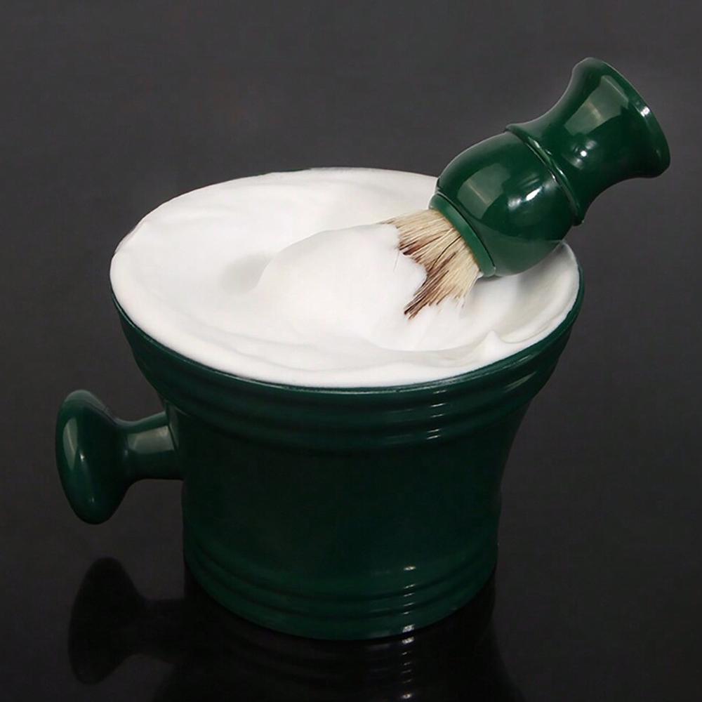 2pcs Beard Care Bowl Brush Kits for Men 1pc Rich Shaving Soap Foam Cup 1pc Hair Beard Brush Mens Shaving Brush Kit
