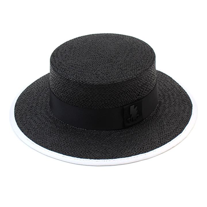 Taping Black Long Panama Hat