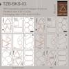 JIANWU Border Theory Series Vintage Geometric Frame Landscape Material Collage Sticker Book Creative DIY Journal Stationery