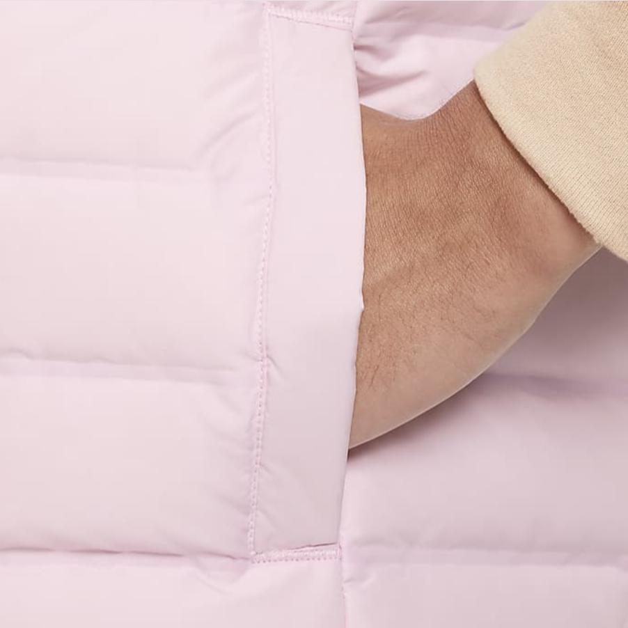 Nike Vestă Casual cu Fermoar și Guler Înalt cu Imprimeu Logo Swoosh pentru Copii Roz FV2520-663