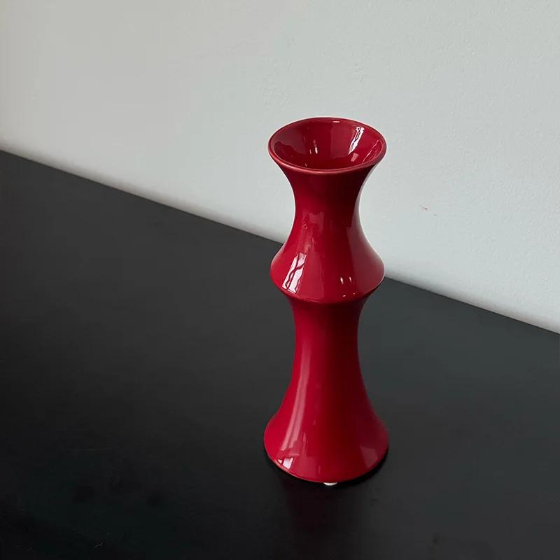 

Hot sale Bamboo Ceramic Vase Simple Home Decoration High-End Flower Display Tabletop Ornament 6.5x 21cm червоний