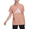 adidas Future Icons T Shirts Women's Pink Crew Neck Moderate Straight Fit H24101