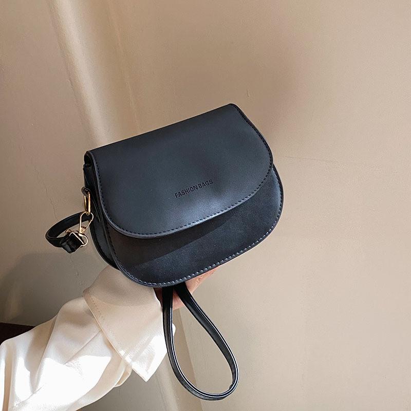Vintage Chic Saddle Bag For Women Stylish Casual Crossbody Purse In Black Brown And Gray