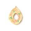 1PC 304 Stainless Steel Pendants 18K Gold Plated Multicolor Flower Natural Scenery Printed Charms for DY Necklace Jewelry Making