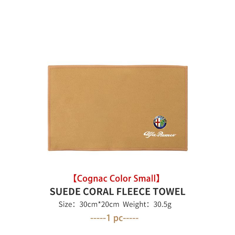 Absorbent Car Towel Coral Velvet Car Cleaning Cloth Accessories For Alfa Romeo 159 Giulietta 156 147 Giulia Mito GT Stelvio