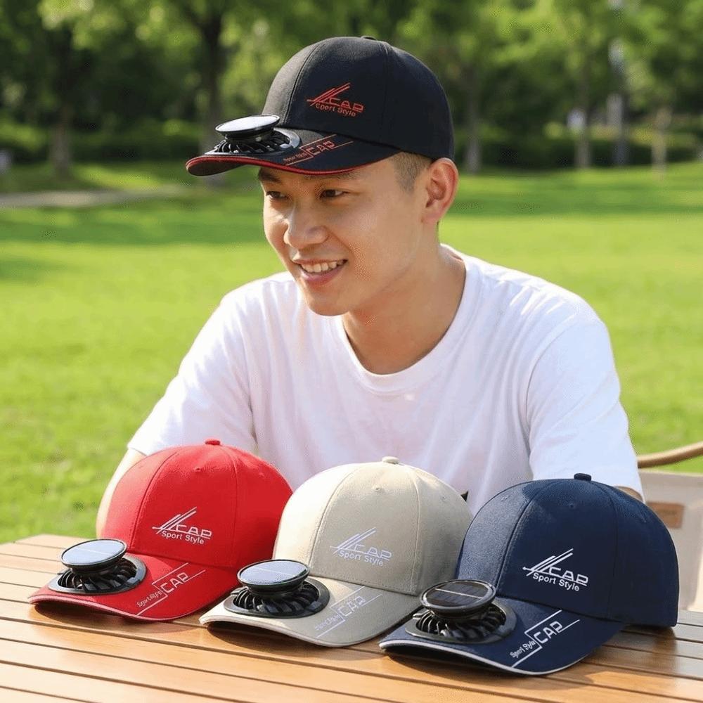 Letter Solar Charging With Fan Hat Breathable Sunshade Duckbill Cap for 3.7V600mAh Spring