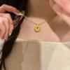 Gold brushed small gold lump necklace for women ins light luxury high temperament collarbone chain for girlfriend