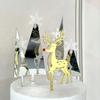 Golden Acrylic Christmas Tree Cake Toppers For Kids Christmas Party, Family Party, Xmas Cakes Decoration