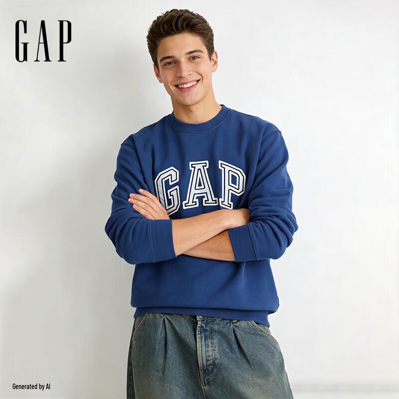 GAP Unisex Logo Patch Loose Long-Sleeve Sweatshirt XS 4700₽