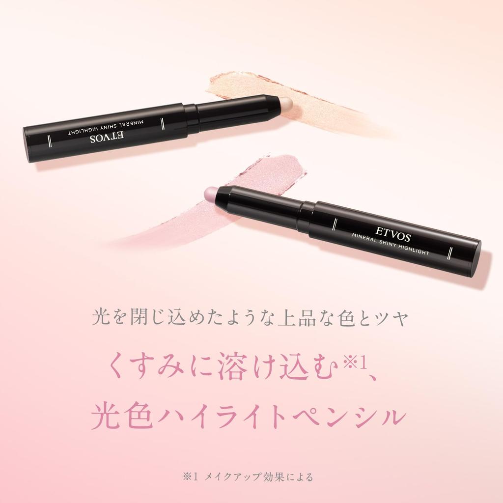 ETVOS Mineral Shiny Highlight Pearl 1.5g Pink Limited Quantity Face Makeup Cheek Eye Glow Illuminator Japanese Cosmetic Skincare Beauty
