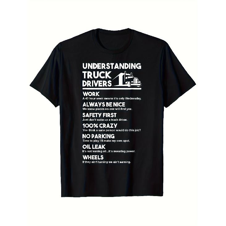 Men'S Funny Truck Driver T-Shirt - Heavyweight 180gsm Cotton Crew Neck Tee with Trucking Humor - Birthday Gift for Truckers, CDL Drivers - Sizes