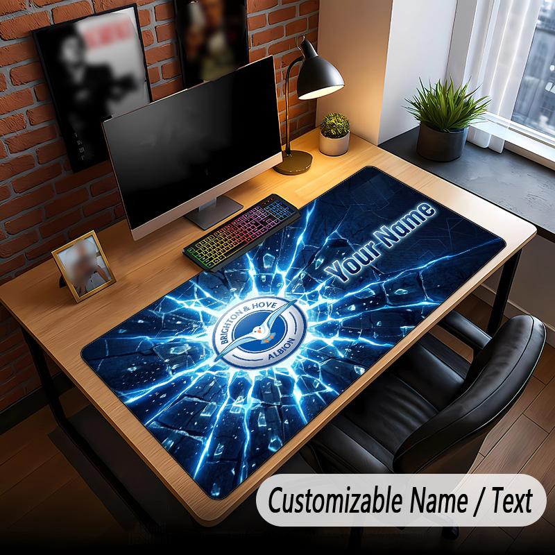 Large Mouse Pad Brighton & Hove Albion Football Print Custom Name Text Desk Mat for Office Gaming