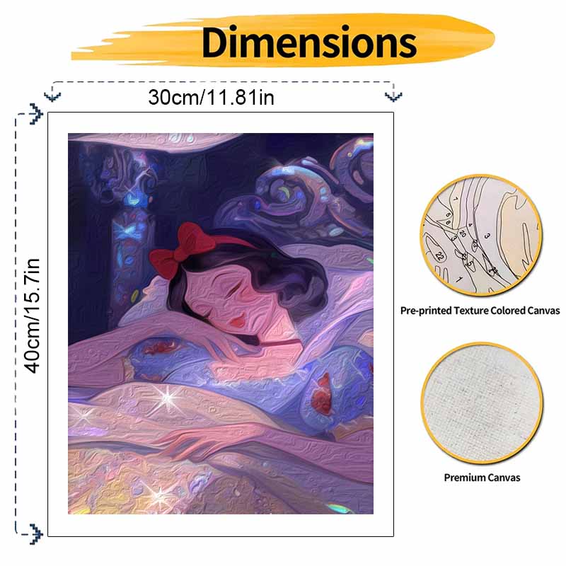 Disney Snow White Digital Oil Painting Painting Art Handmade Diy Gift Home decoration.Sleeping Beauty Princess Sparkling Starry Sky