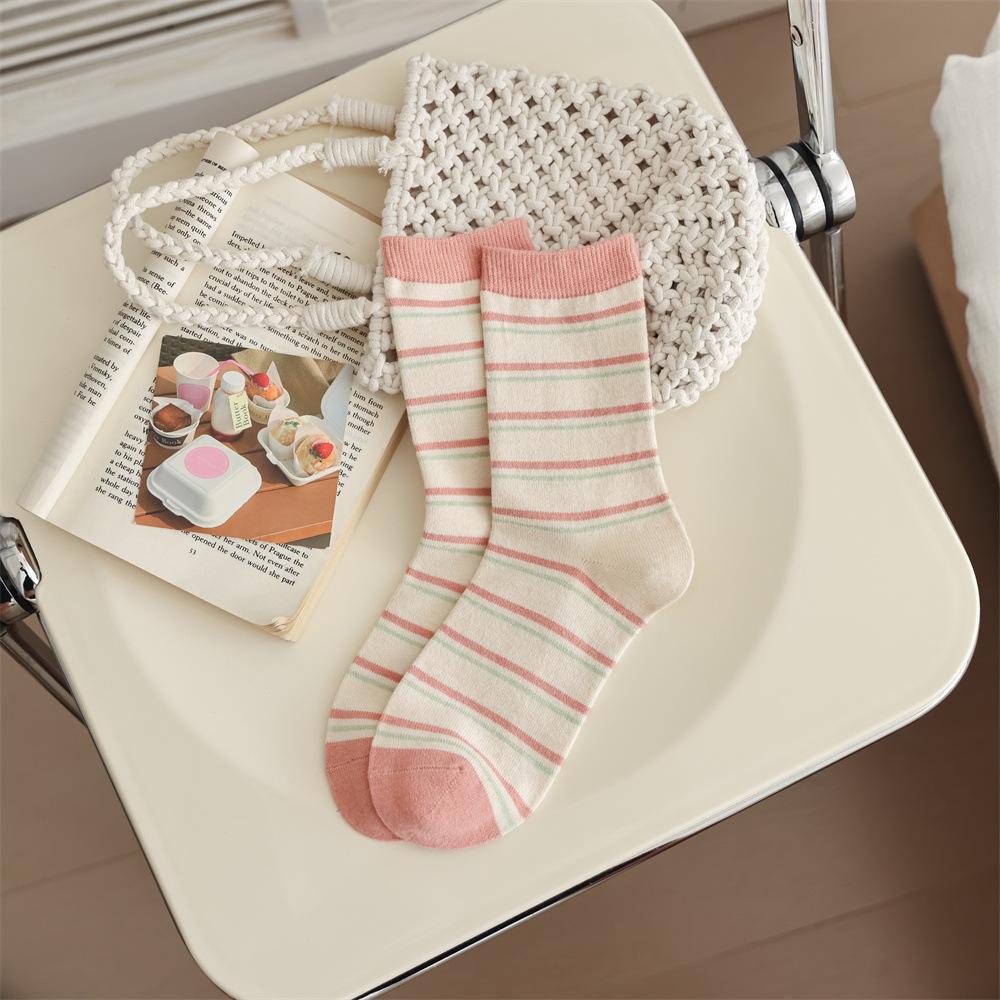 

Теплые флисовые носки женские розовые забавные большие глаза утолщенные теплые женские средние домашние носки One Size