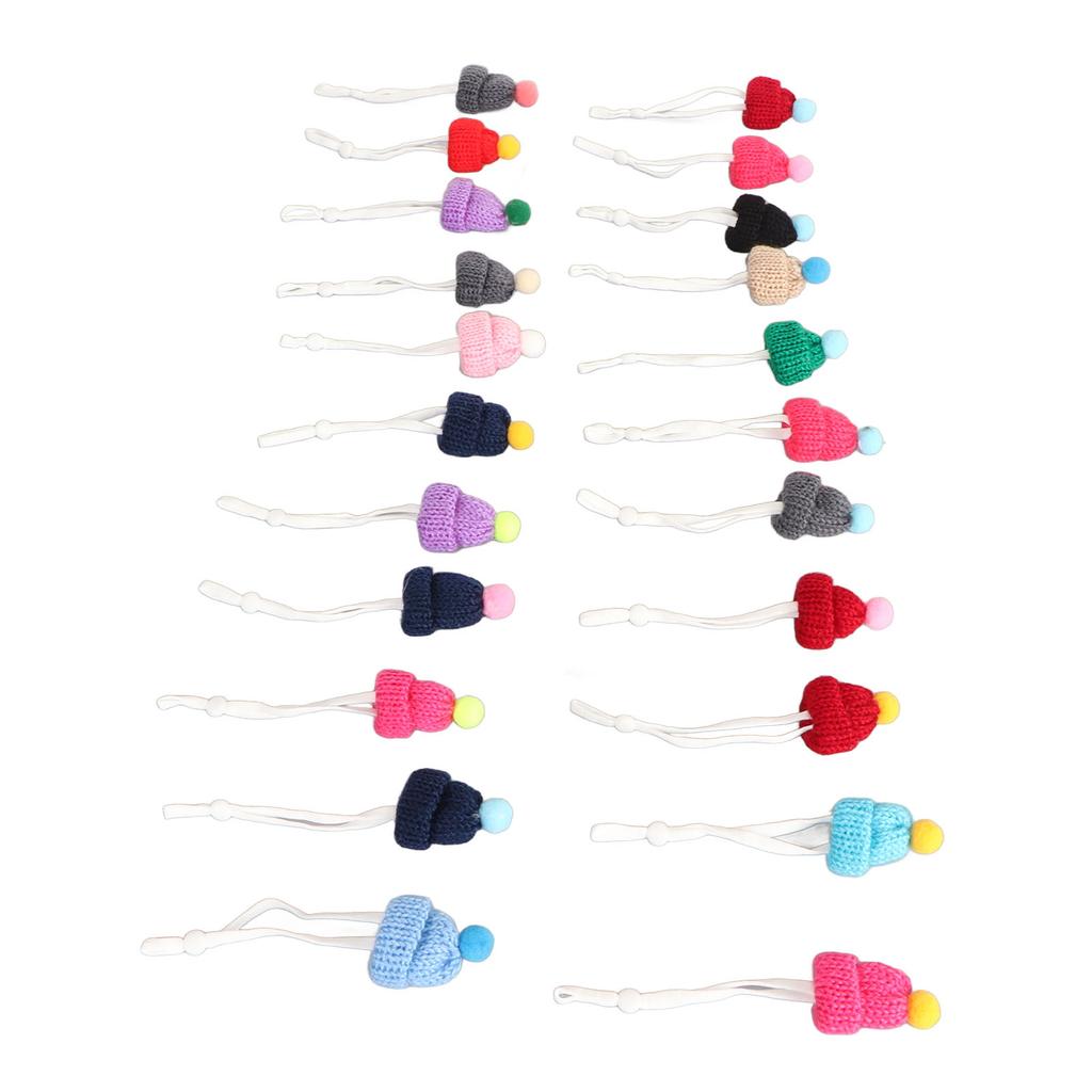 22Pcs Mini Knitting Hats Christmas Mini Knitting Doll Hats Mini Wool Hat for Christmas Ornaments DIY Art and Craft