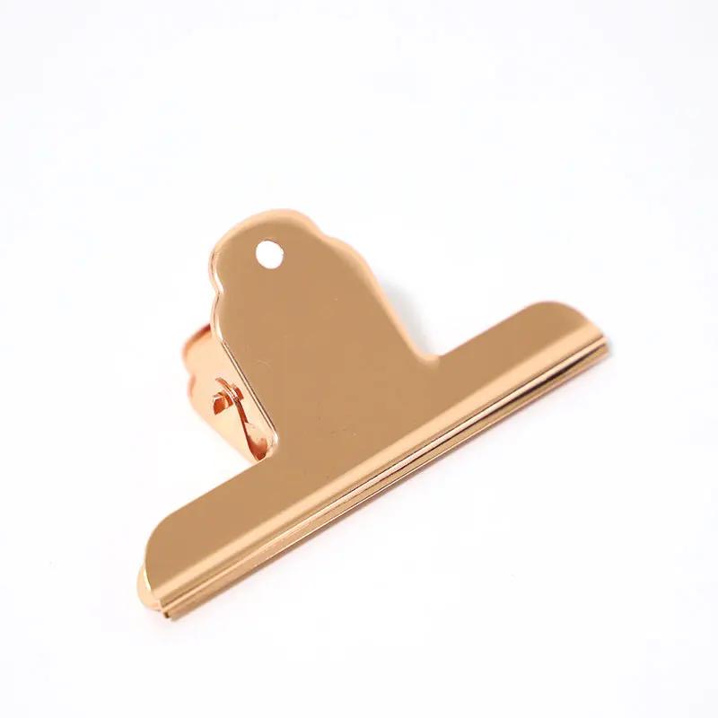 2PCS 5.5*10.3CM Big Size Gold/Rose Gold Clips Paper Clip Clamp for Office Bills Household Kitchen Sealing Supplies