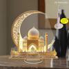 Dwuwymiarowa Akrylowa Ozdoba Zamku Półksiężyca Dekoracja Festiwalu Ramadan Eid Al-Fitr Mubarak Islamski Znak Stołowy Dekoracja Imprez Domowych