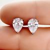 Huitan Simple and Classic Water Drop Shape Cubic Zirconia Stud Earrings for Women Temperament Lady Accessories Eternity JewelryGood product