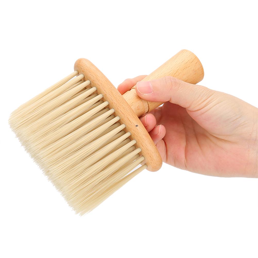 Broken Hair Sweep Brush Wooden Handle Haircut Neck Duster Brush For Barber Shop Hairstylist