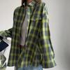 Camicie a Righe e a Quadri Morbide da Donna Stile Retrò Primavera/Autunno 2026 Collo a Revers a Quadri Manica Lunga Tasca Camicetta Casual Semplice Elegante Top Abbigliamento da Ufficio