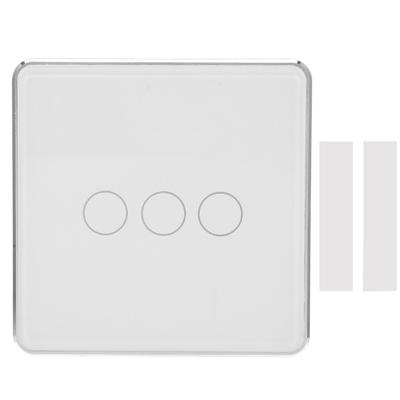 Intelligenter Drahtloser Lichtschalter Touchpanel Fernbedienung 3-fach für TUYA Zigbee mit Zeitschaltung