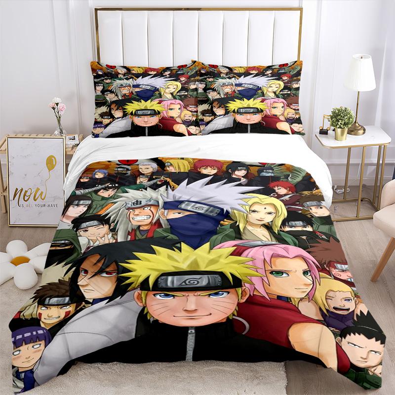 Naruto Legacy Leaf Village Print 3Pcs Bedding Setduvet Cover With 2 Bedropillowcase Home Birthday Gift