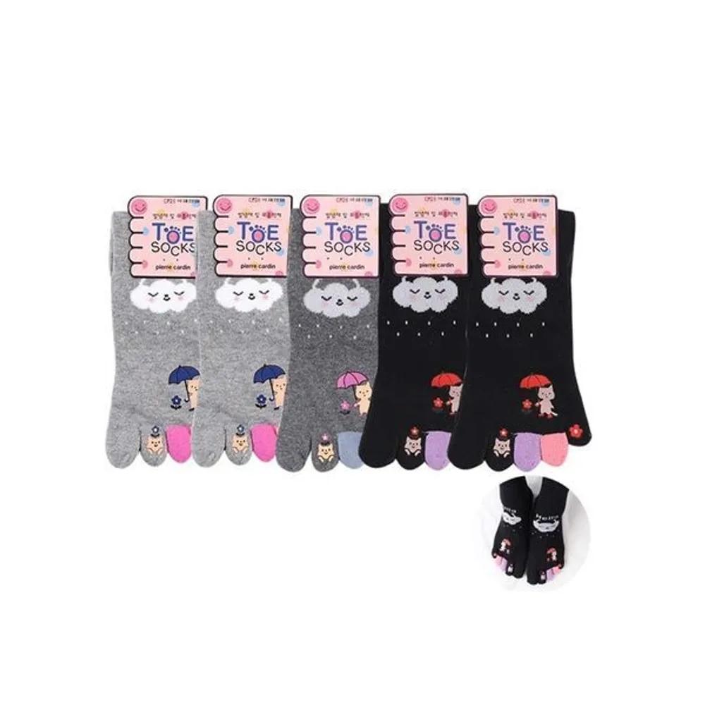 Women s Fashion Toe Socks 5 Pairs Rain Anti-Athlete s Foot Mid-Calf Socks Toe Lane 5 pairs/24cm