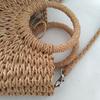 Bolsa Cesta de Legumes da Moda Ombro Transversal Rattan Acompanhamento Palha Bolsa Tecelagem Manual