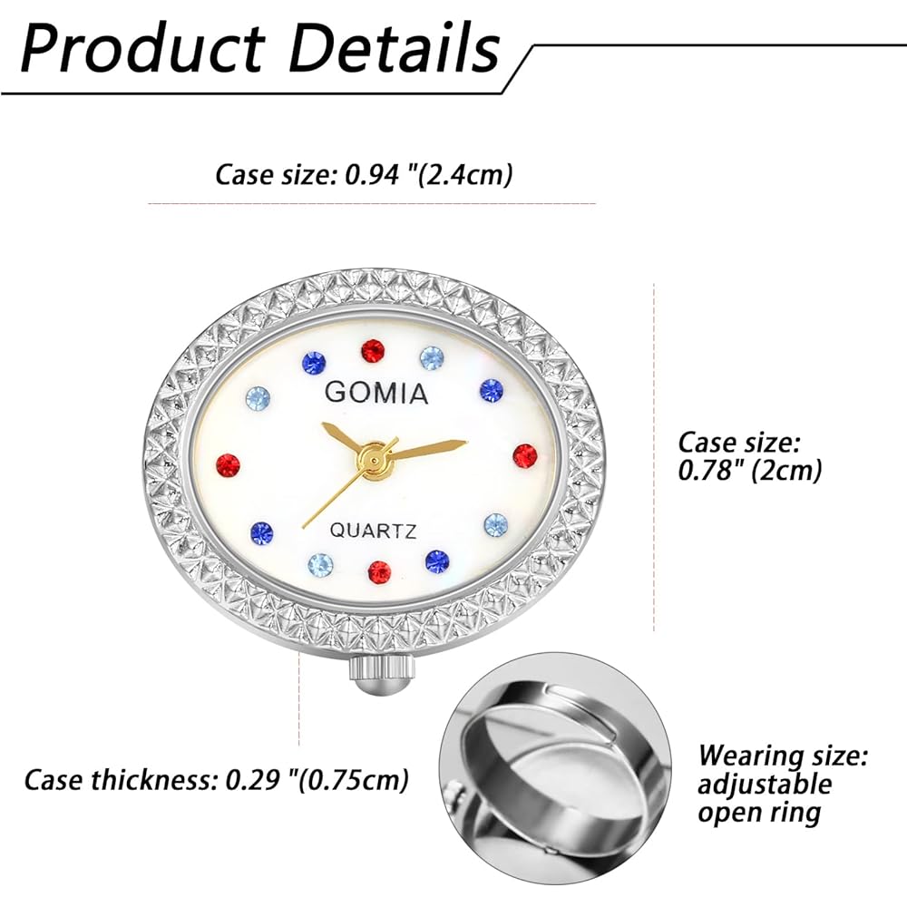 "Fashion Ring Watch for Women Silver Waterproof Analog Free Size Accessory"
