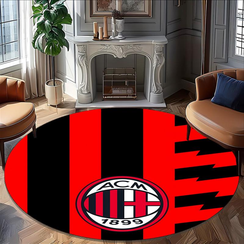 1pc A-AC Milan Carpet, Round Rug, Comfortable, Suitable for Entryways, Living Rooms, Office, And Bedrooms, Christmas Decoration