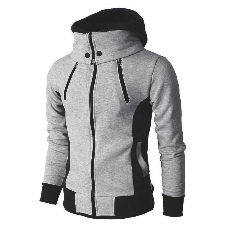 Men's Thickened Hoodies Double Zipper Assassin's Creed Autumn and Winter Slim Coat