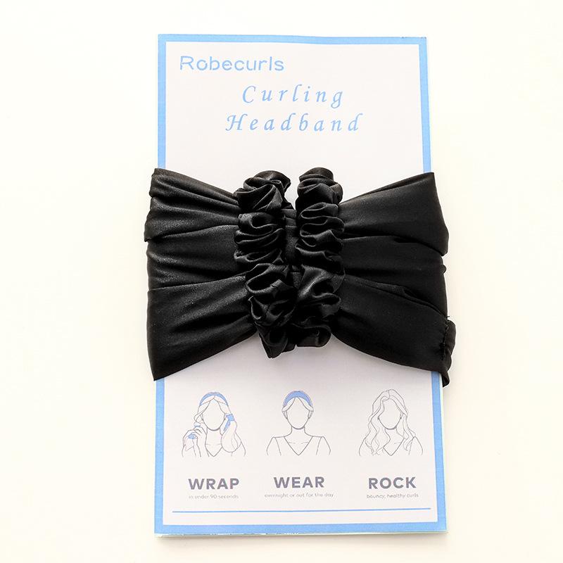 

Гибкая щипцы для завивки волос, ленивый сон, без нагрева, щипцы для завивки волос, повязка на голову, инструмент для завивки волос Magic Wave, ZPG чёрный