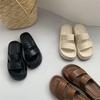 Fashion Slides with Heel House on Beach Outside Thick Women's Slippers and Ladies Sandals Open Toe Apricot Rubber Shoes Home Original G