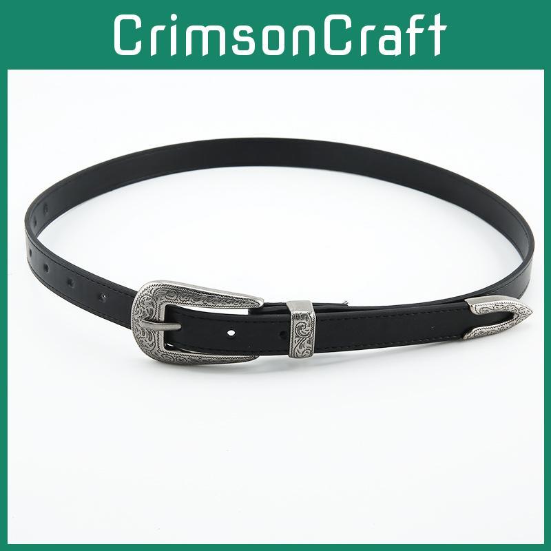 Spring 2023 Fashion Womens Belt Faux Leather Metal Buckle Casual Waist Accessory