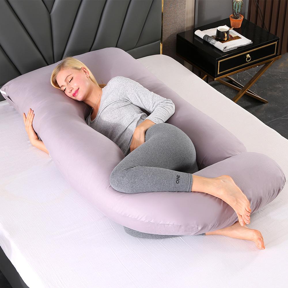 Crystal Velvet J-shaped Pregnancy Pillow Nursing Pillow Pregnant Woman Belly Support Pillow Side Sleeping Pillow Waist Pillow