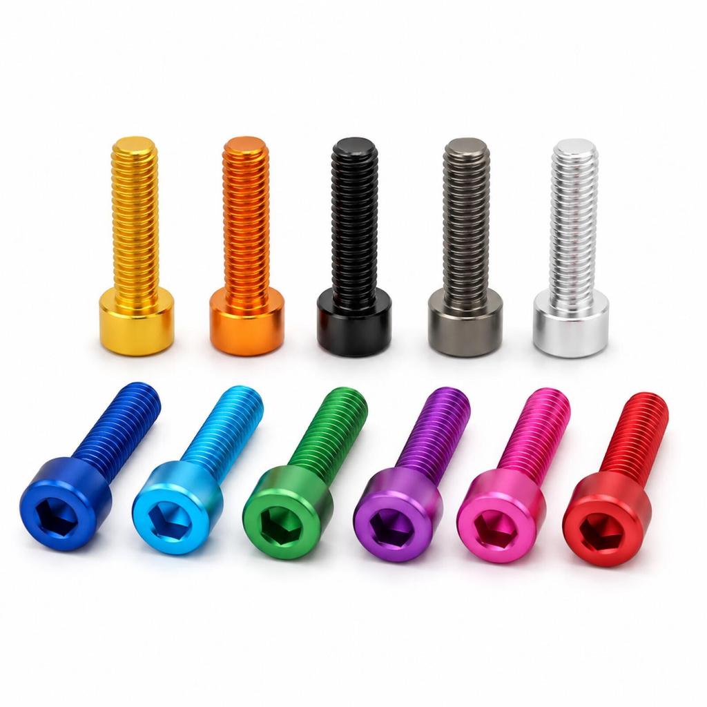 5Pcs M3 X 10mm Allen Socket Cap Screws, 7075 Alloy Hex Drive Bolts for Electronics, Bicycles and DIY,Vibrant Colors