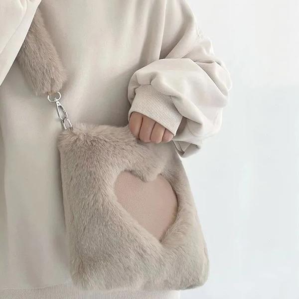 WTEMPO Autumn Winter Plush Handbags Fashion New Large Capacity Cross-body Bags Niche Hand Hairy Shoulder Bags