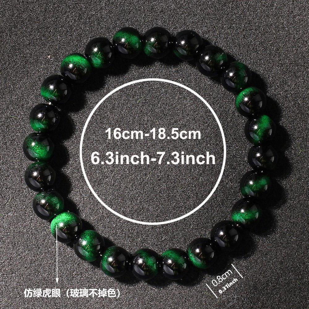 Glass Beaded Bracelet For Women 8MM Colorful Beads Elastic Chain Wrap Wristband Bangle Female Trendy Party Jewelry Gift