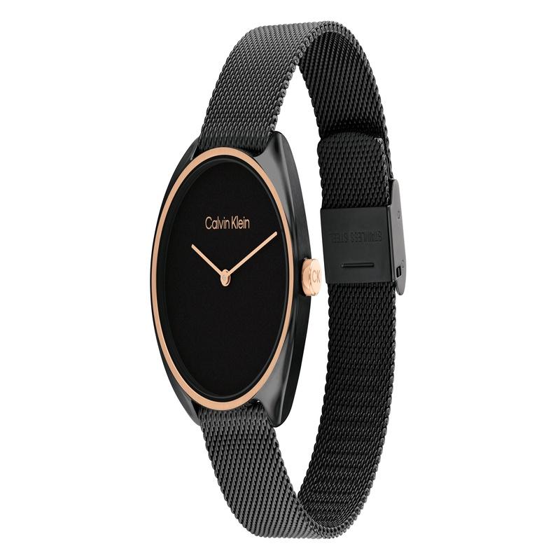 CALVIN KLEIN / watch quartz movement bla dial women's watch Milanese braided strap 25200272