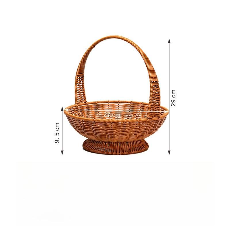 

Carrying Basket Outdoor Picnic Fruit High Foot Rattan Simple Household Grocery Shopping Decoration Storage Woven Gift Basket