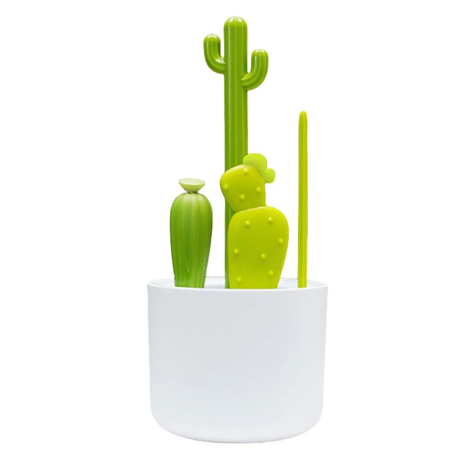 

4-Piece Multi-Function Cactus Bottle Brush Set Cup Brush Bottle Cleaning Brush Stain Removal Brush Cup Lid Brush