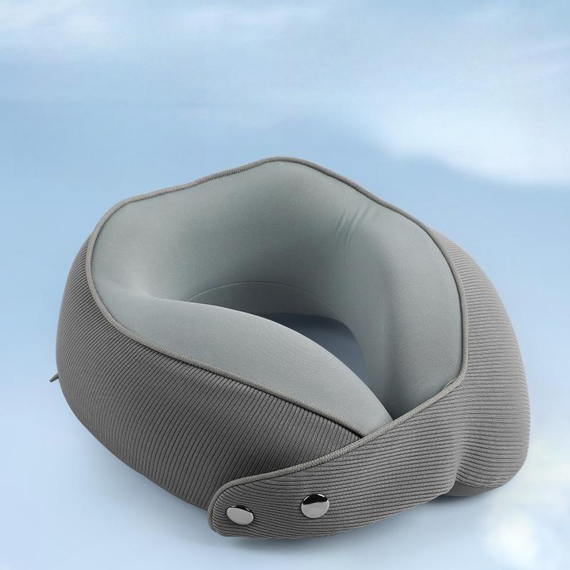 Magnetic Buckle U-shaped Pillow Memory Cotton Neck Pillow Portable Storage Airplane Car Travel Pillow Neck Pillow