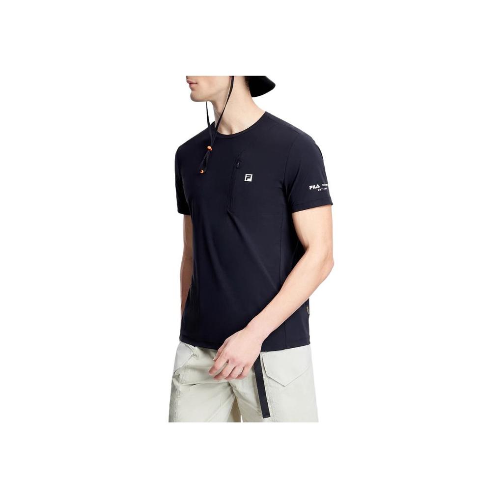 Fila Outdoor Lightweight Simple Short Sleeve T-Shirt Men Tops Black A11M337103F-BK