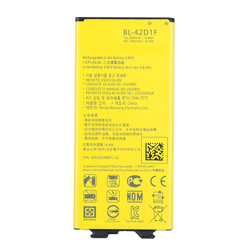 Original G5 Phone Battery for LG G5 VS987 US992 H820 H850 H868 H860 2800mAh BL-42D1F