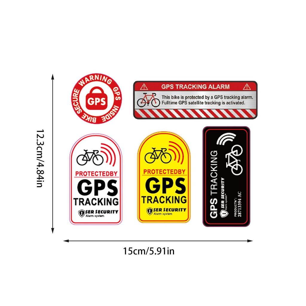 Bicycle Anti-Theft Stickers GPS Tracking Reflective Stickers Car Stickers Warning GPS Tracking Stickers Set